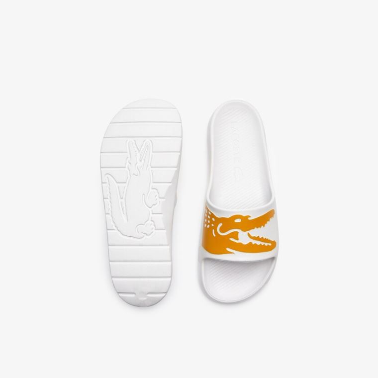 Lacoste x Ricky Regal Syntetická Crocodile Slides Bílé Žluté | CV8s5bWW