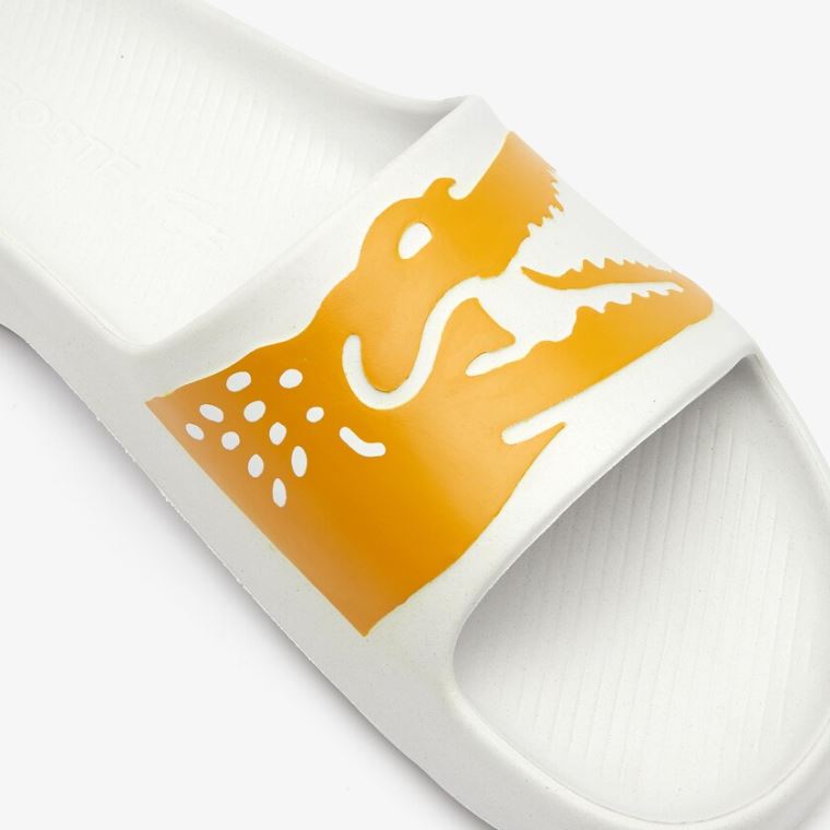 Lacoste x Ricky Regal Syntetická Crocodile Slides Bílé Žluté | CV8s5bWW