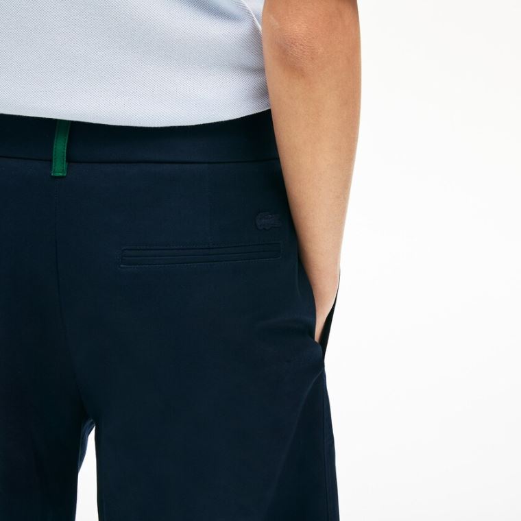 Lacoste Široké Cropped Bavlněné Pants Tmavě Blankyt Blankyt | jGBDBdZa